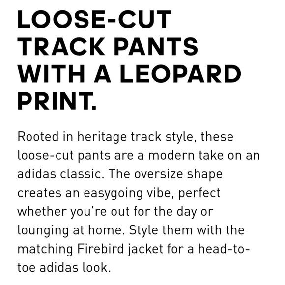Adidas Womens Leopard Print Wide-Leg Track Pants - Size Large - Picture 7 of 9